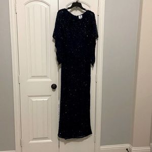 Patra Navy Blue Sequin Gown Size 10